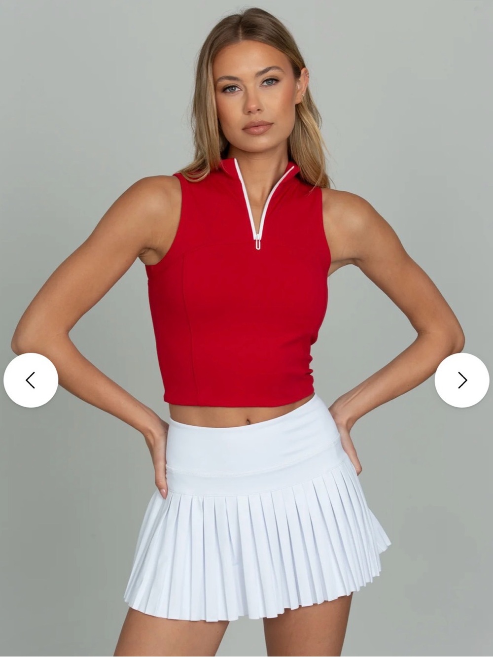 Goldhinge White Pleated Athletic Skirt